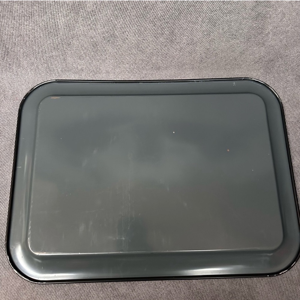 Vintage tole ware black metal tray with red roses floral - Picture 5 of 6